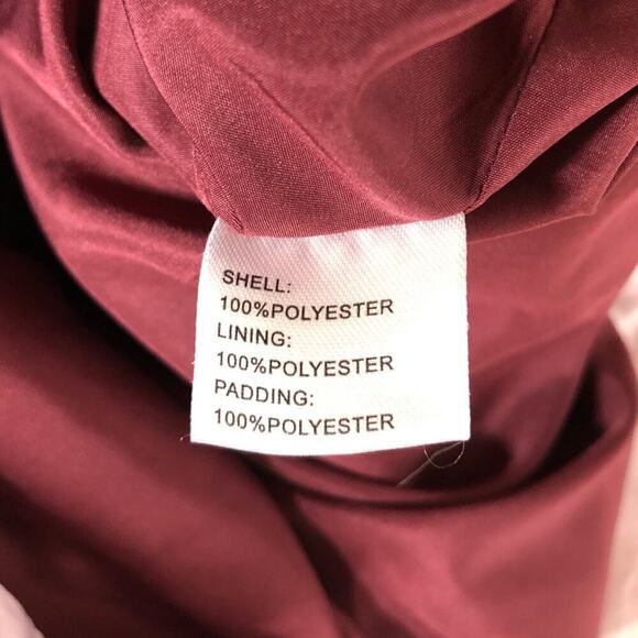 Busayo Collective Ombre Parka Jacket Quilted Puffer Coat Winter Red Small - Picture 9 of 10